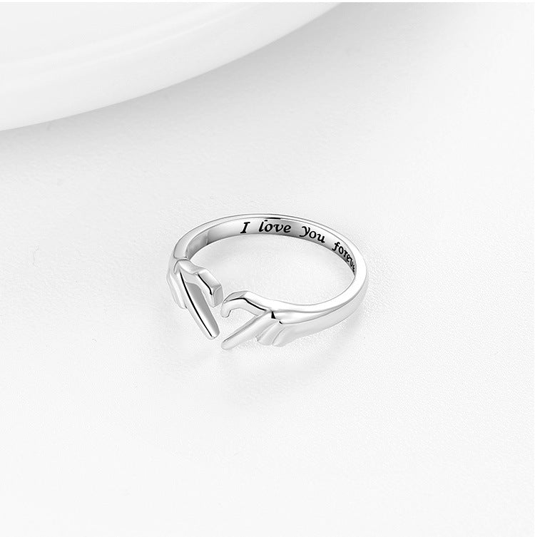 Forever Love in Silver: Adjustable Heart Claddagh Ring