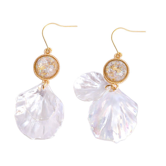 Earrings with Acrylic Shell Design