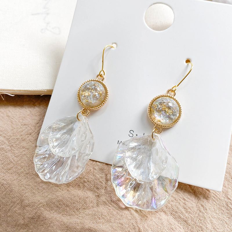 Earrings with Acrylic Shell Design