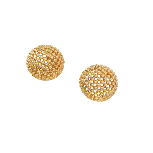 Golden Hollow Ball Earrings - Elegant & Simple