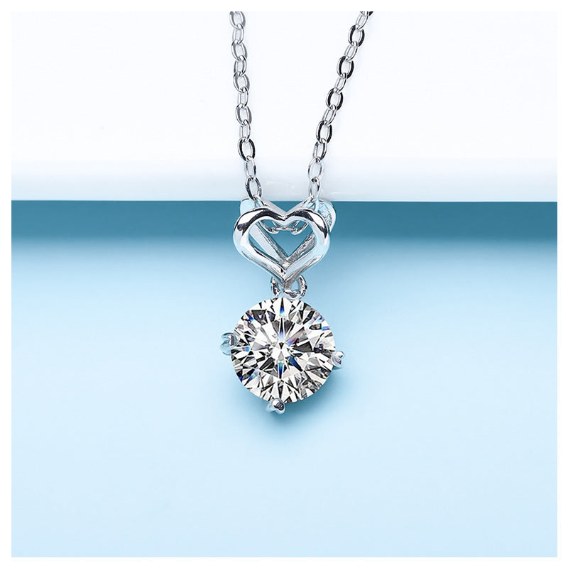 Women's Love Necklace with Four-Claw Moissanite