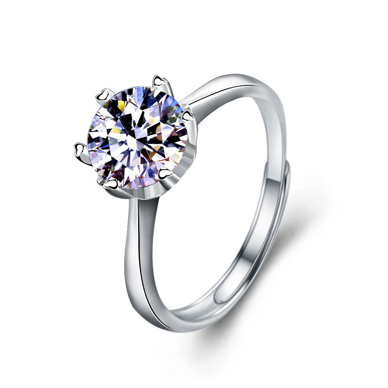 Ladies' Six-Claw Moissanite Ring - Exquisite Jewelry