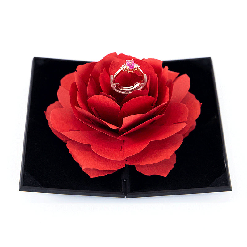 Valentine's 3D Love Box: Heart-shaped Rose Ring Holder