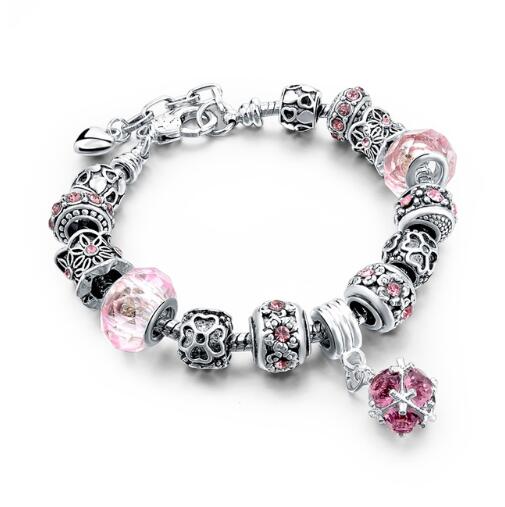 Snake Chain Charm Bracelets for Women - Elegant Crystal Beads Bracelets & Bangles