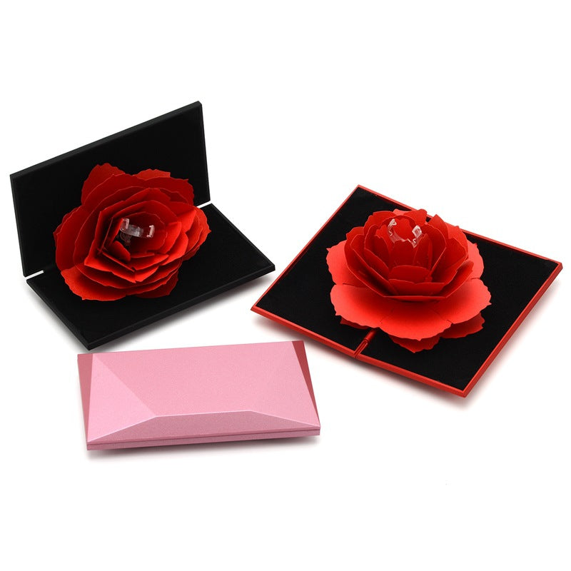 Valentine's 3D Love Box: Heart-shaped Rose Ring Holder