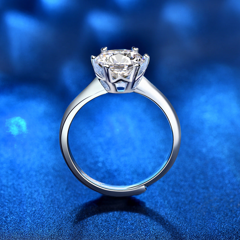 Ladies' Six-Claw Moissanite Ring - Exquisite Jewelry