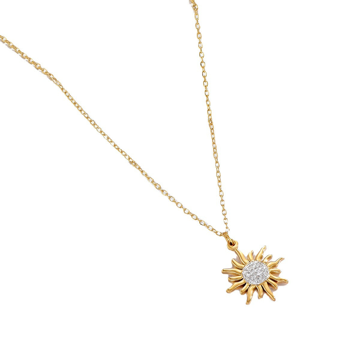 Women's Sunflower Necklace in Gold