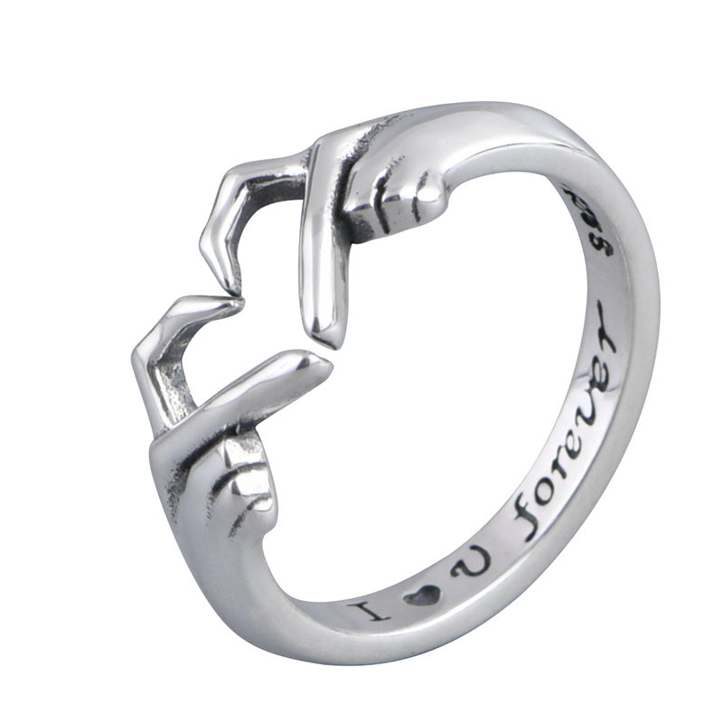 Forever Love in Silver: Adjustable Heart Claddagh Ring