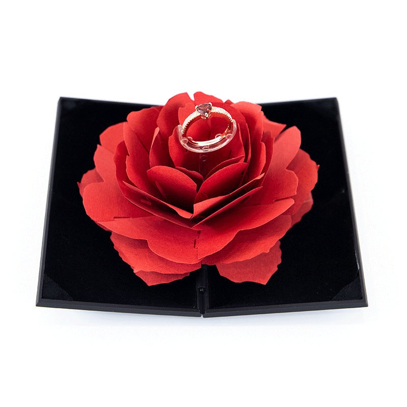 Valentine's 3D Love Box: Heart-shaped Rose Ring Holder