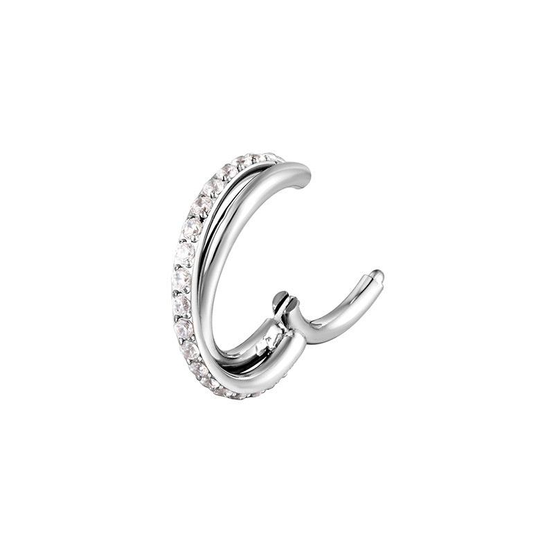 Dual-Layer Cross Nose Ring Piercing Ornament